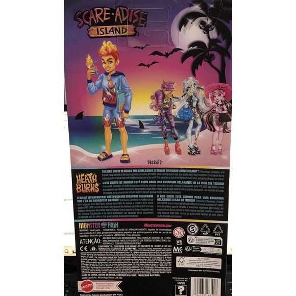 NIB Monster High Scare-Adise Island Heath Burns Doll 12" with Flame Hoodie - Picture 3 of 3